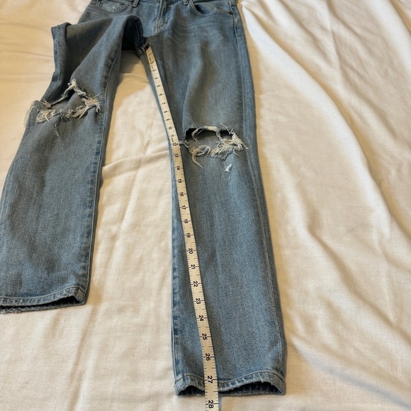 Agolde 24 Straight Leg Distressed High Waist Jeans - Picture 7 of 8